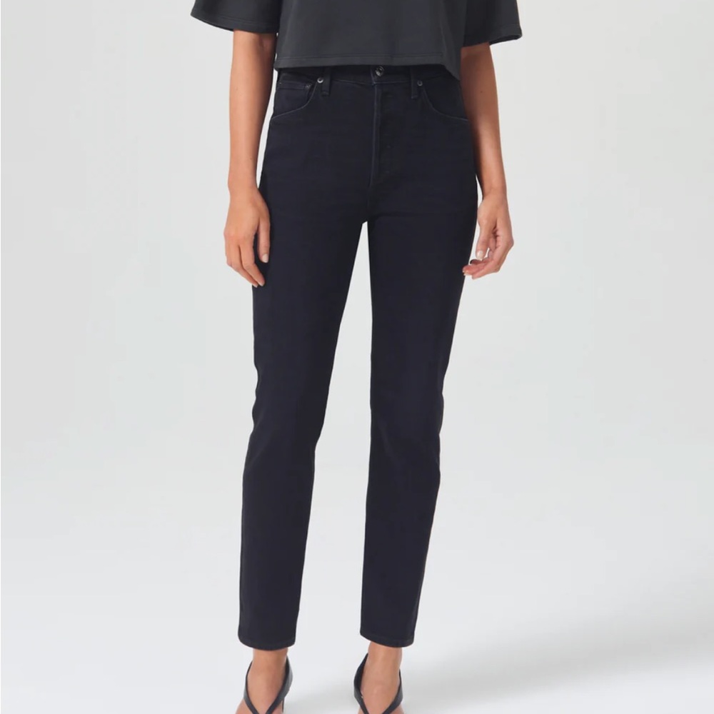 Agolde Riley straight jean in 27 black
